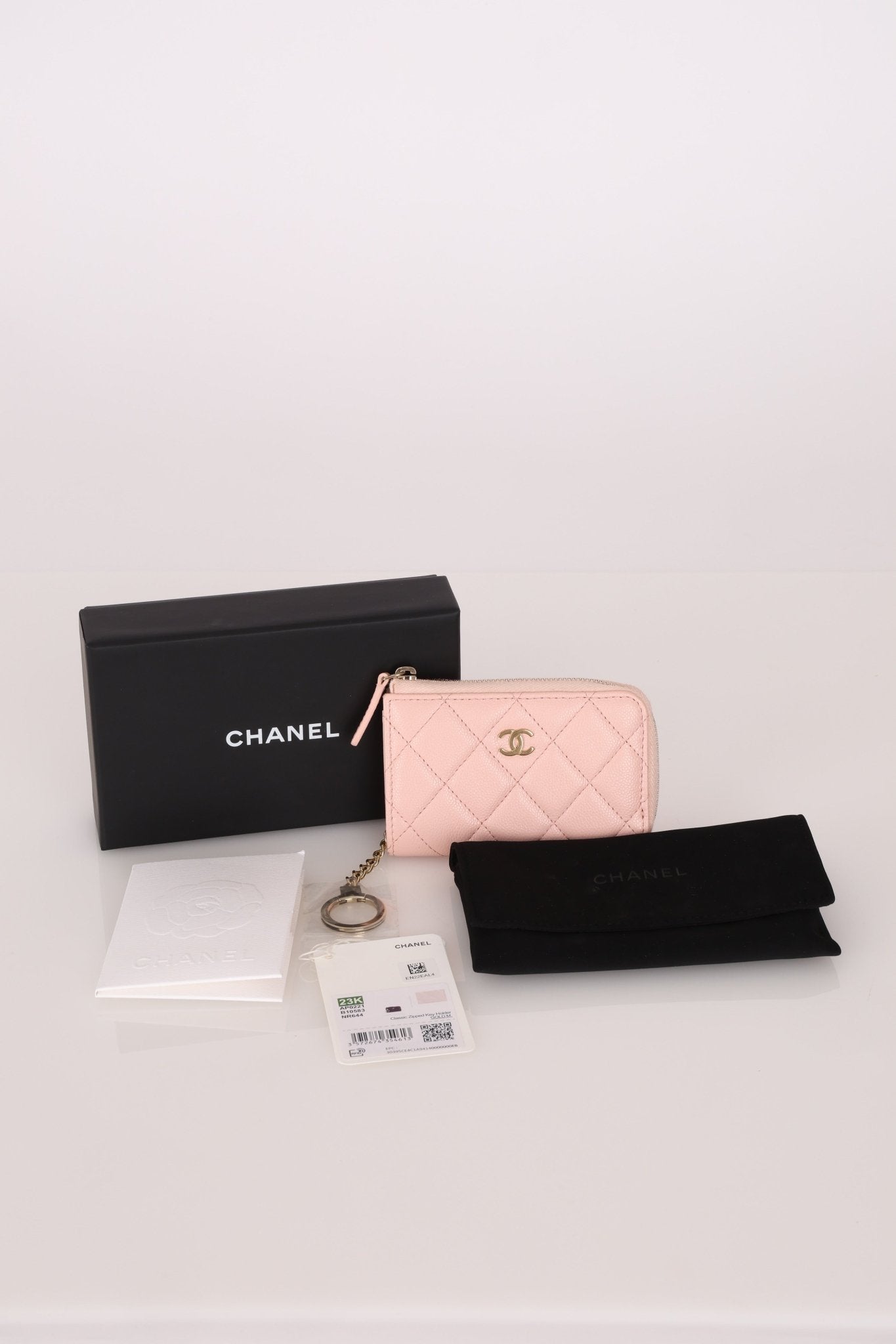 Chanel Caviar Zip Card Holder Key Pouch - FashioNica