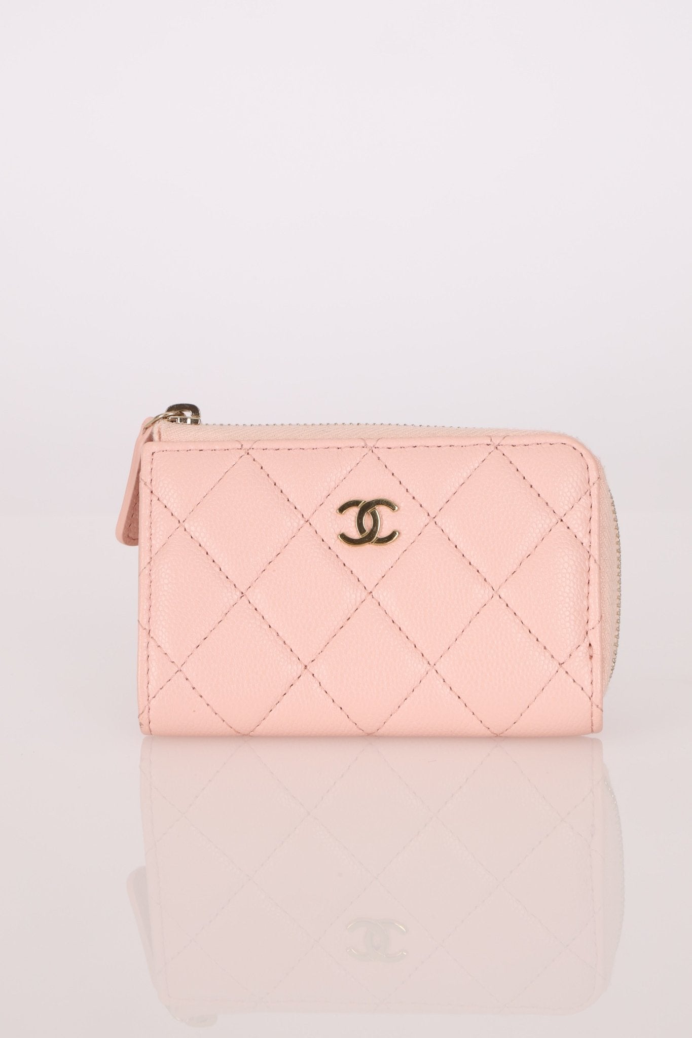 Chanel Caviar Zip Card Holder Key Pouch - FashioNica