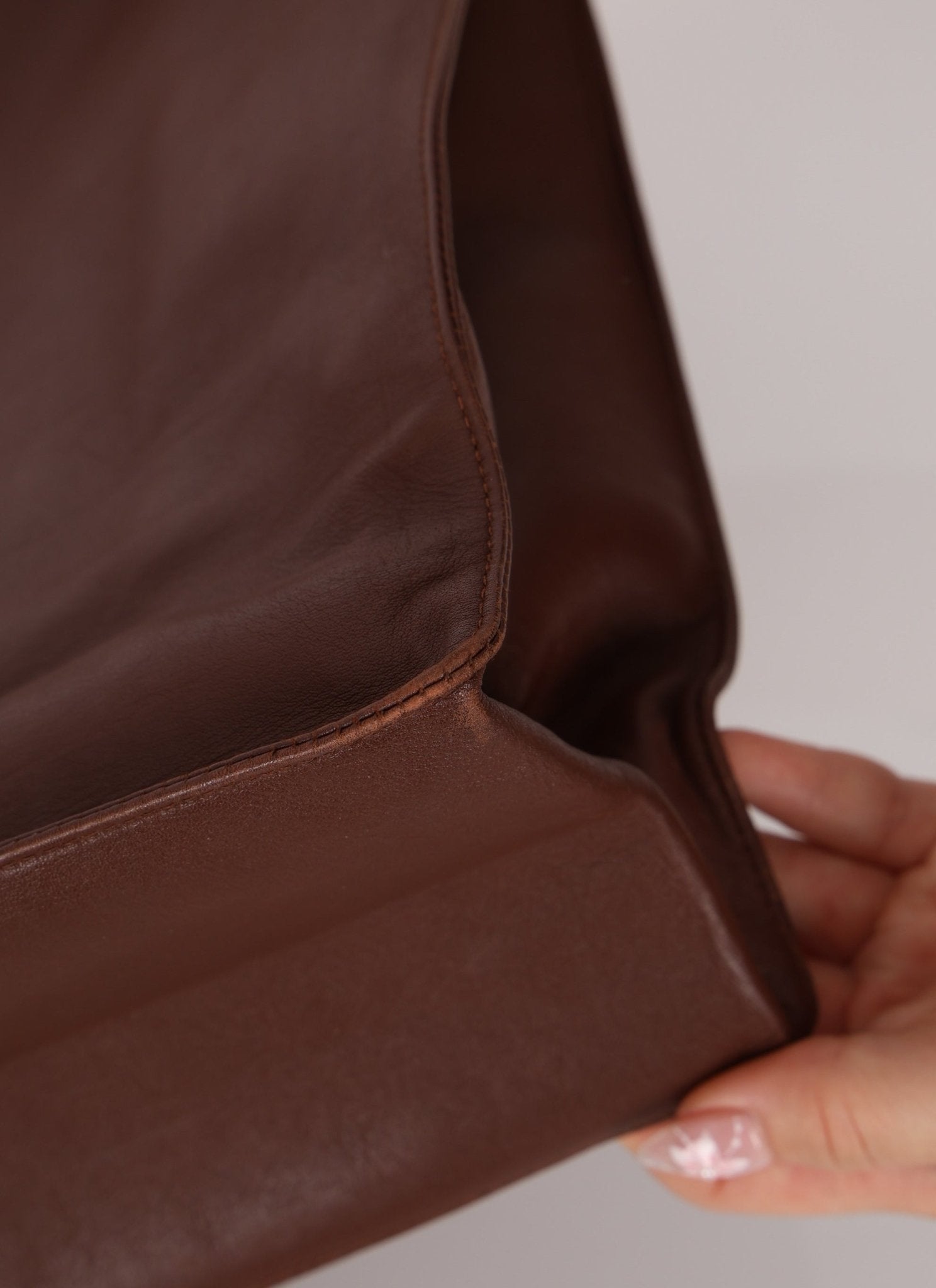 Chanel Chocolate Calfskin 24K GP Chunky Chain Tote - FashioNica