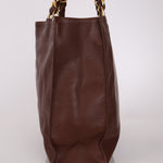 Chanel Chocolate Calfskin 24K GP Chunky Chain Tote - FashioNica