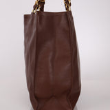 Chanel Chocolate Calfskin 24K GP Chunky Chain Tote - FashioNica