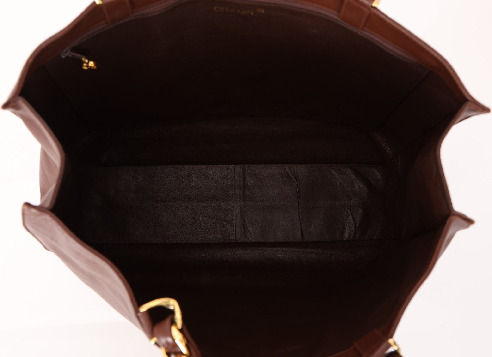 Chanel Chocolate Calfskin 24K GP Chunky Chain Tote - FashioNica