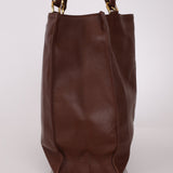 Chanel Chocolate Calfskin 24K GP Chunky Chain Tote - FashioNica