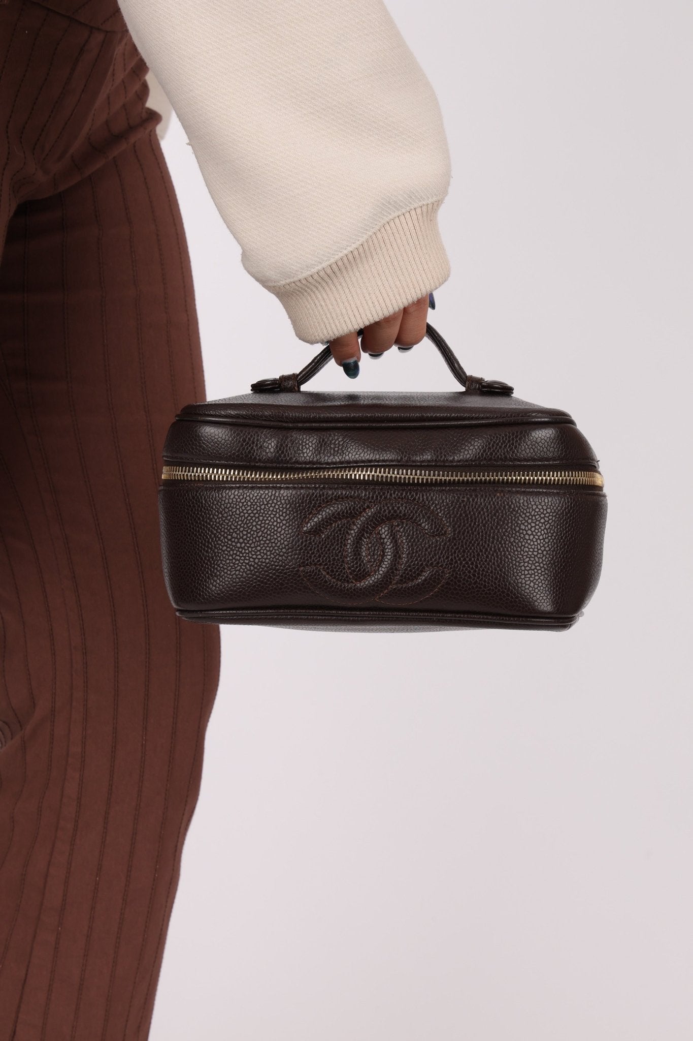 Chanel Chocolate Timeless Vanity Bag - FashioNica