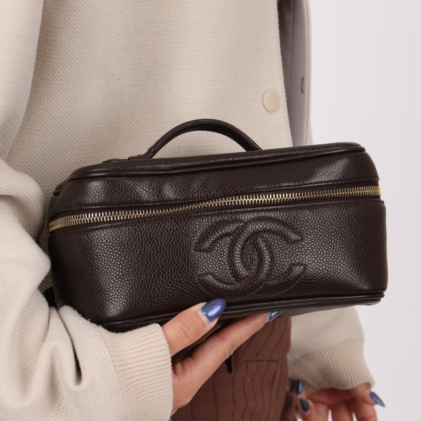 Chanel Chocolate Timeless Vanity Bag - FashioNica