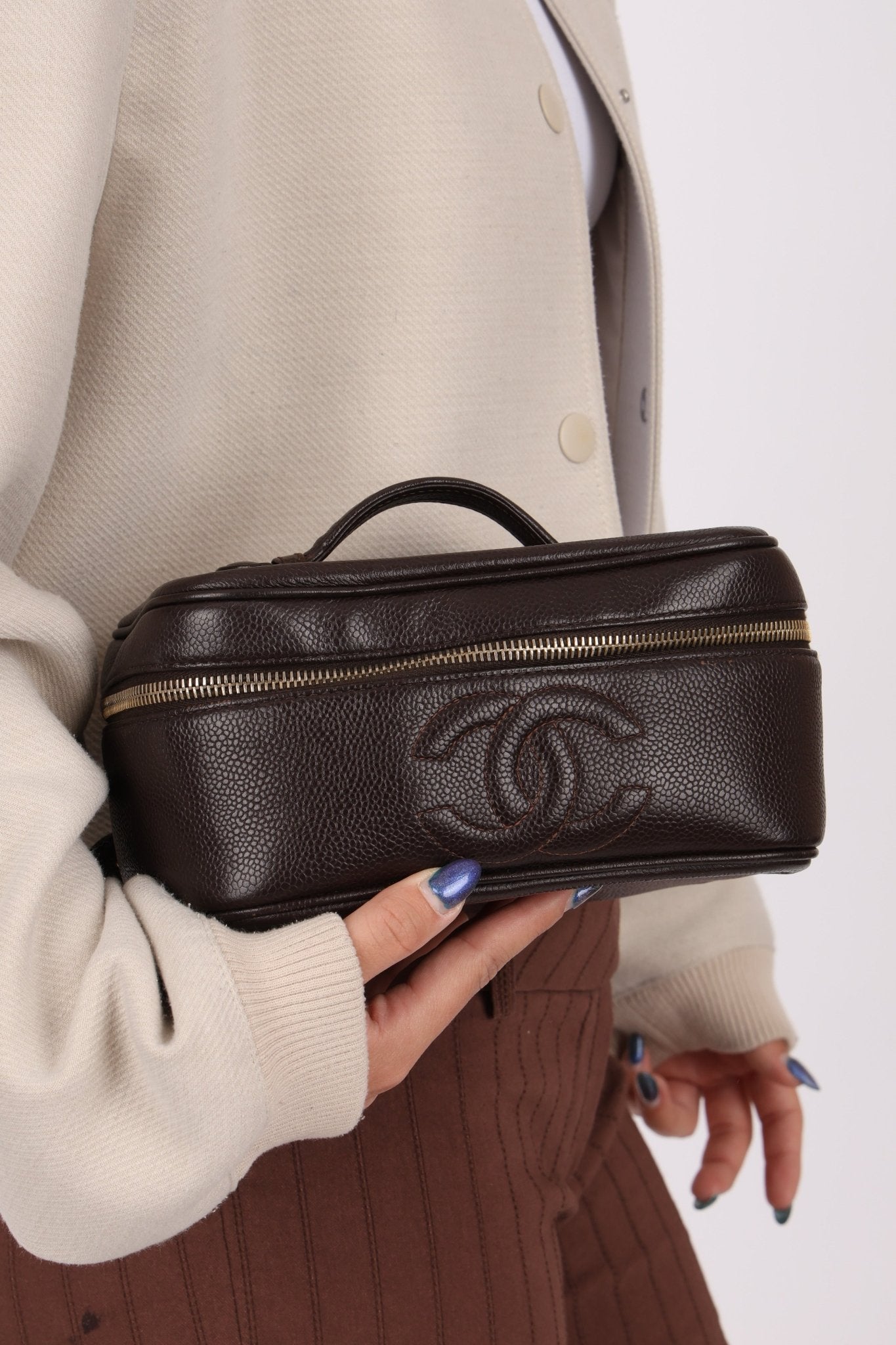 Chanel Chocolate Timeless Vanity Bag - FashioNica