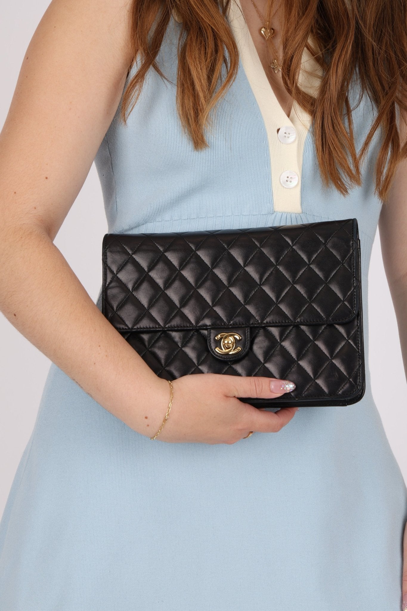 Chanel Lambskin Turnlock Single Half Flap 24K GP - FashioNica