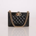 Chanel Patent Calfskin Boy Minaudière - FashioNica