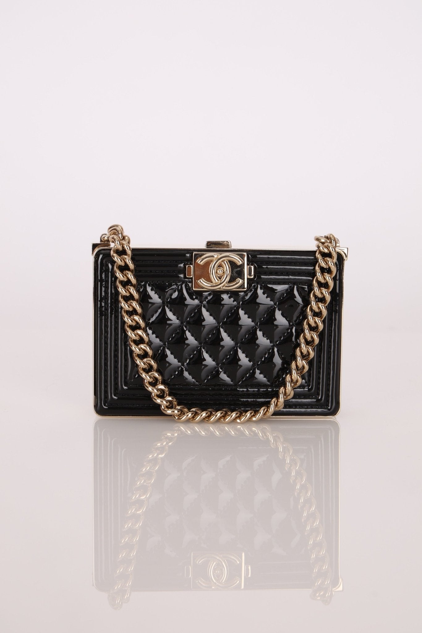 Chanel Patent Calfskin Boy Minaudière - FashioNica
