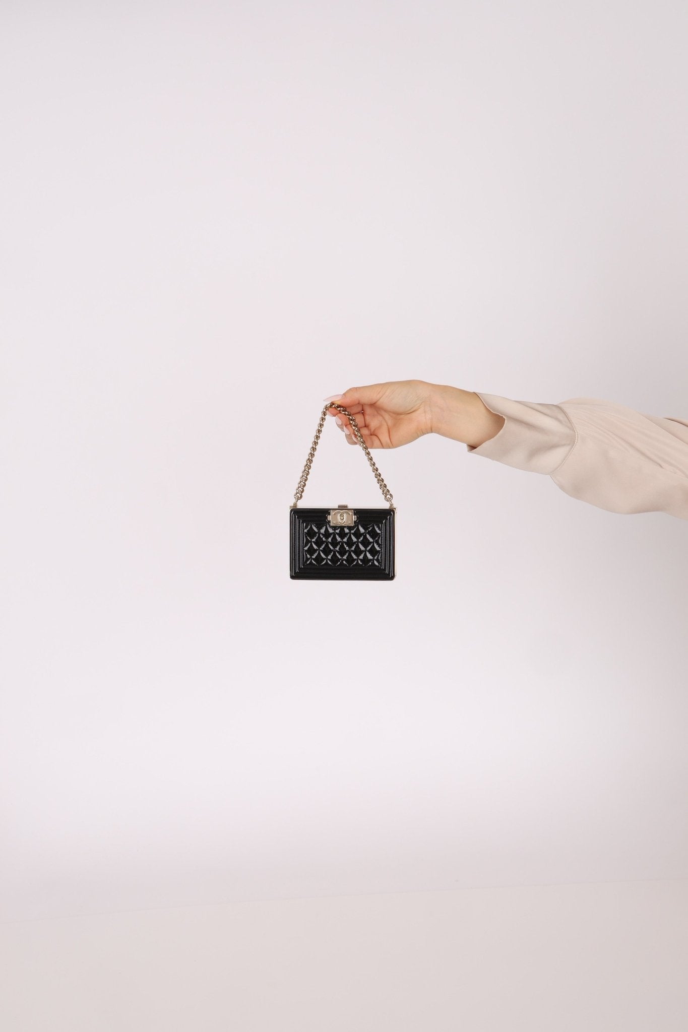 Chanel Patent Calfskin Boy Minaudière - FashioNica