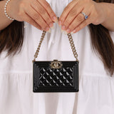 Chanel Patent Calfskin Boy Minaudière - FashioNica