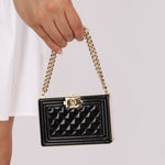 Chanel Patent Calfskin Boy Minaudière - FashioNica