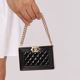 Chanel Patent Calfskin Boy Minaudière - FashioNica