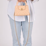 Chanel Quilted Aged Calfskin Beige Nano Kelly - FashioNica