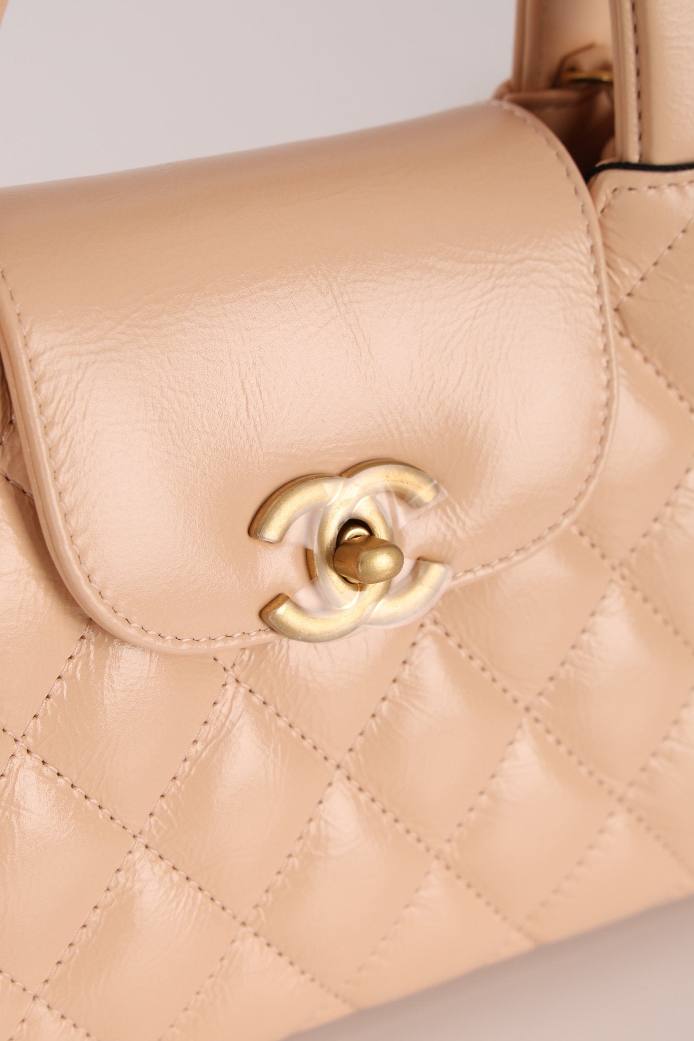 Chanel Quilted Aged Calfskin Beige Nano Kelly - FashioNica