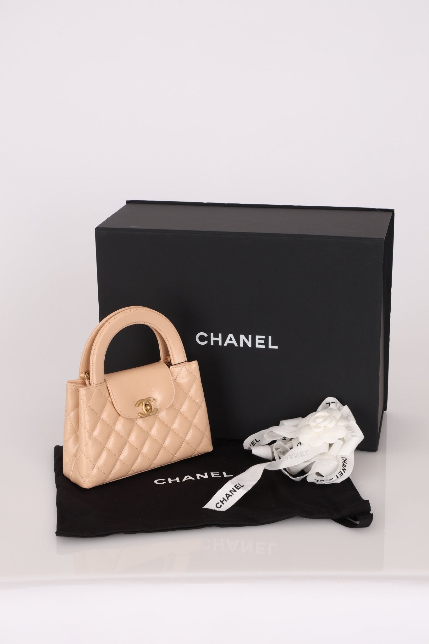 Chanel Quilted Aged Calfskin Beige Nano Kelly - FashioNica