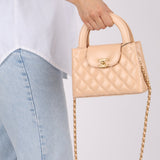 Chanel Quilted Aged Calfskin Beige Nano Kelly - FashioNica