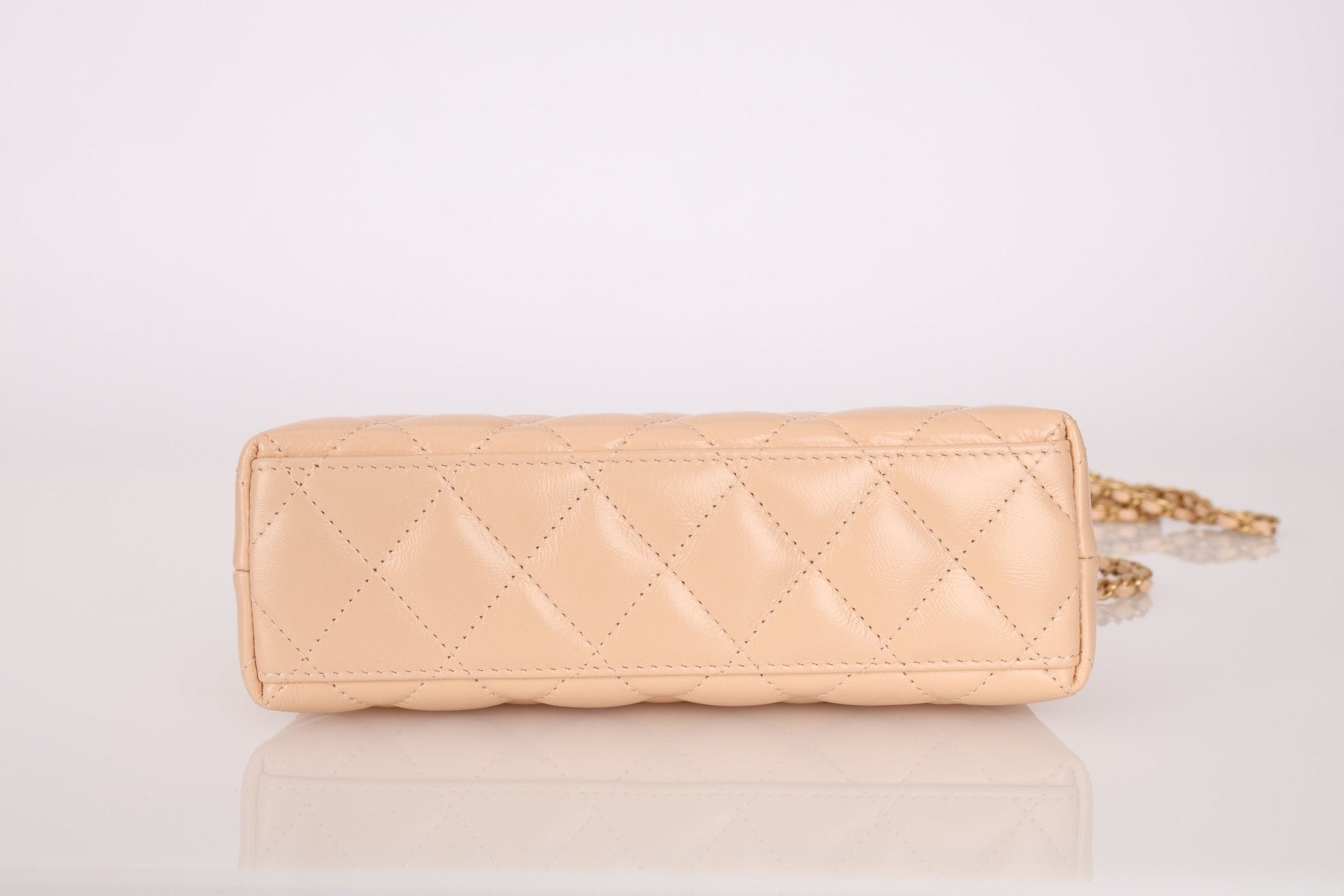 Chanel Quilted Aged Calfskin Beige Nano Kelly - FashioNica
