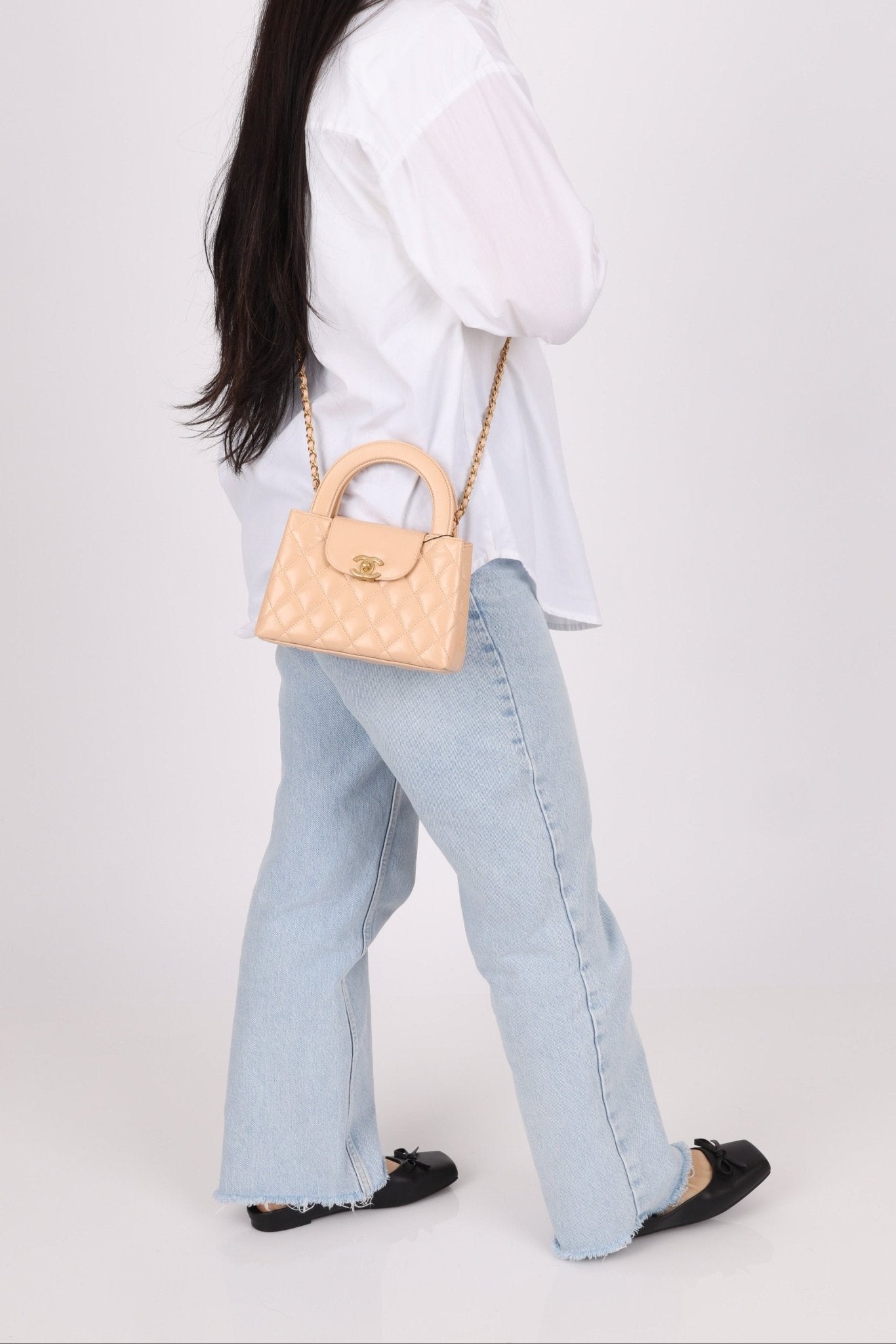 Chanel Quilted Aged Calfskin Beige Nano Kelly - FashioNica