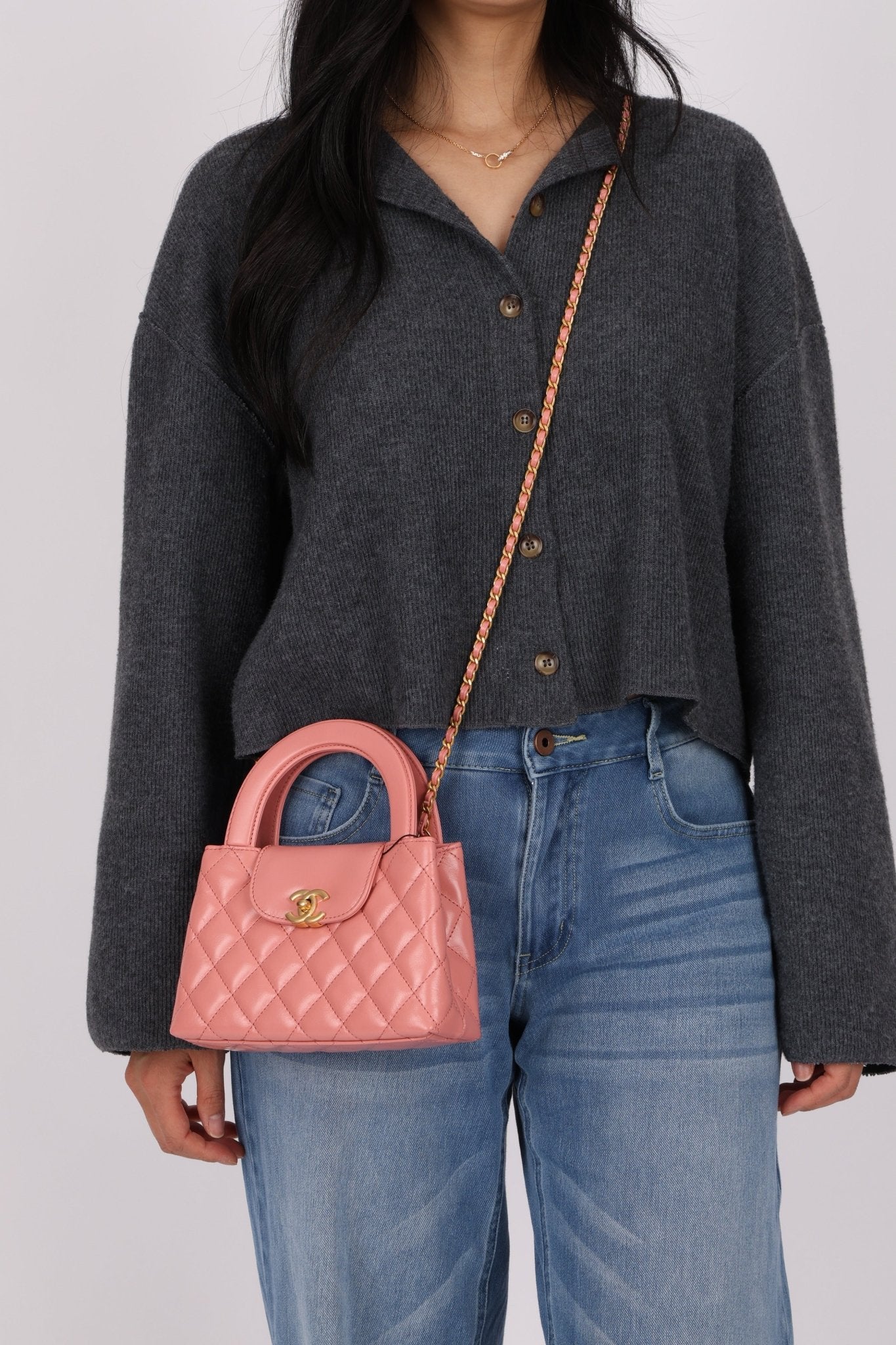 Chanel Quilted Aged Calfskin Pink Nano Kelly - FashioNica