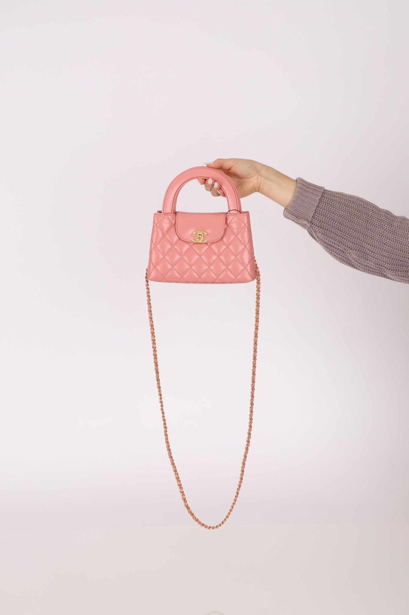 Chanel Quilted Aged Calfskin Pink Nano Kelly - FashioNica