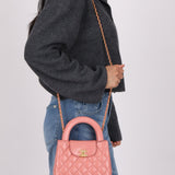 Chanel Quilted Aged Calfskin Pink Nano Kelly - FashioNica