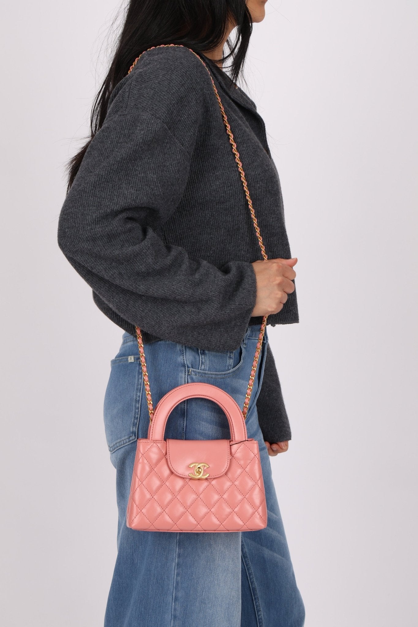 Chanel Quilted Aged Calfskin Pink Nano Kelly - FashioNica