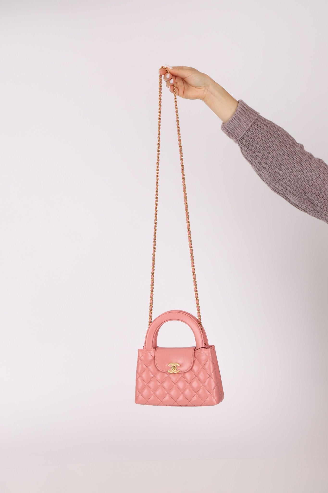 Chanel Quilted Aged Calfskin Pink Nano Kelly - FashioNica