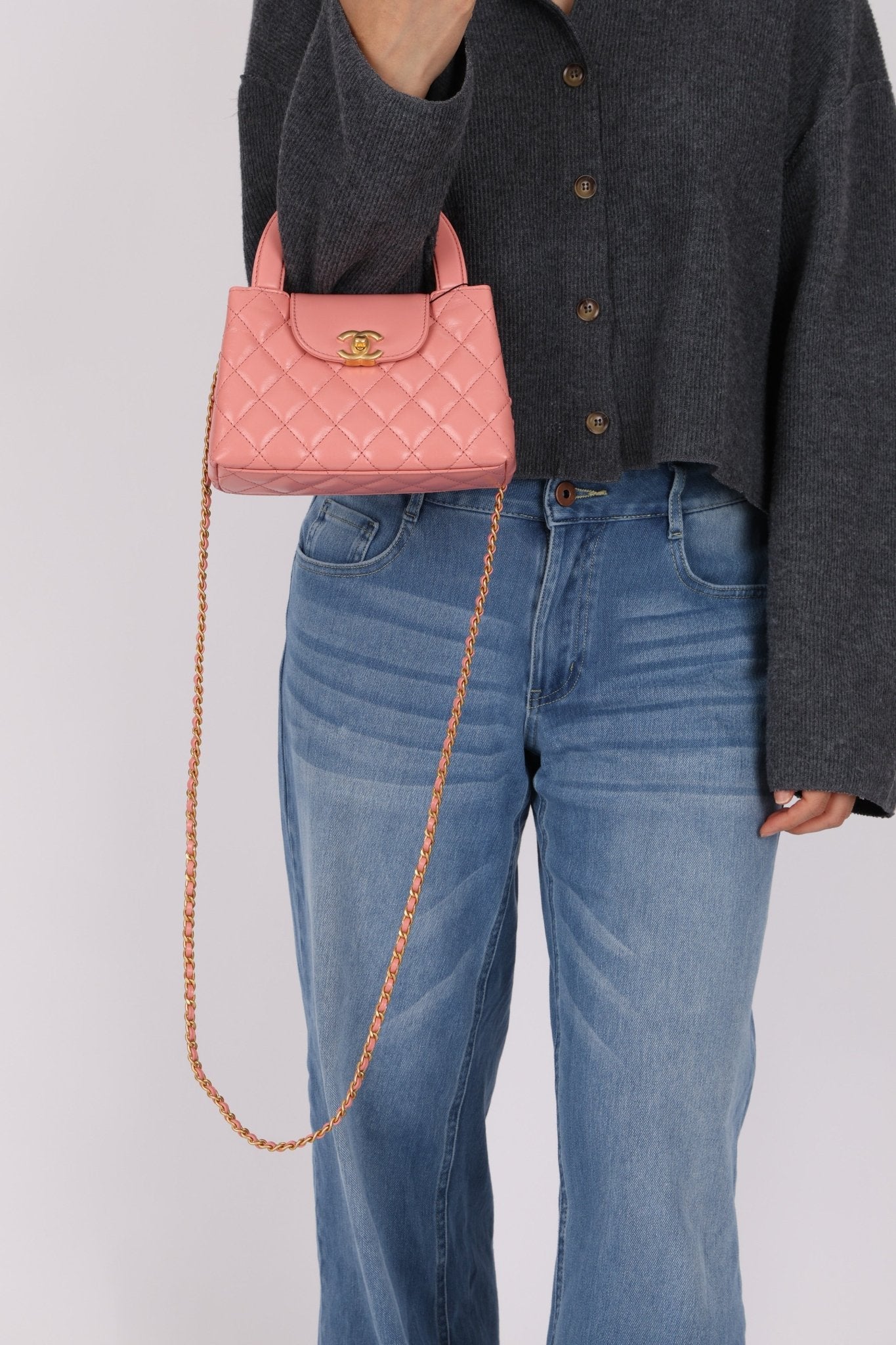 Chanel Quilted Aged Calfskin Pink Nano Kelly - FashioNica