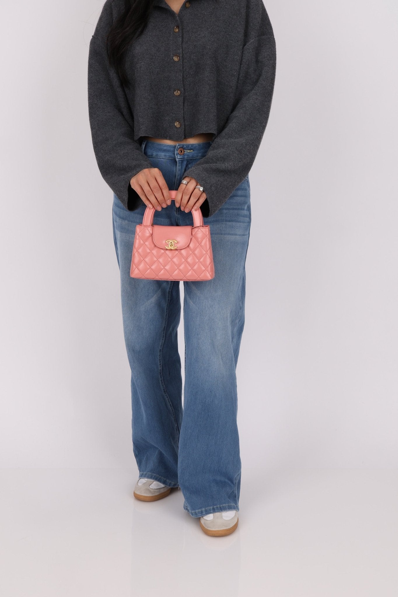 Chanel Quilted Aged Calfskin Pink Nano Kelly - FashioNica