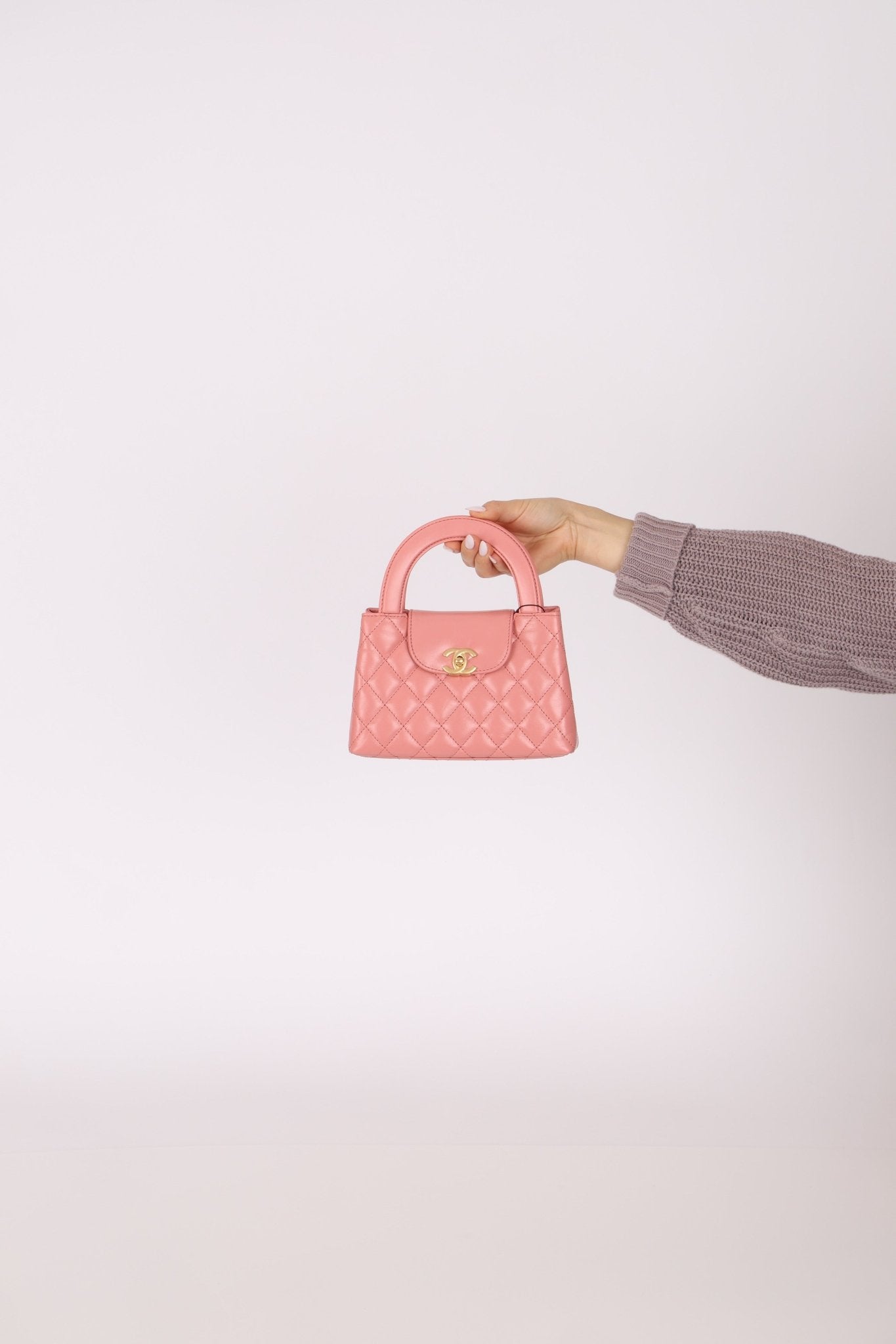 Chanel Quilted Aged Calfskin Pink Nano Kelly - FashioNica