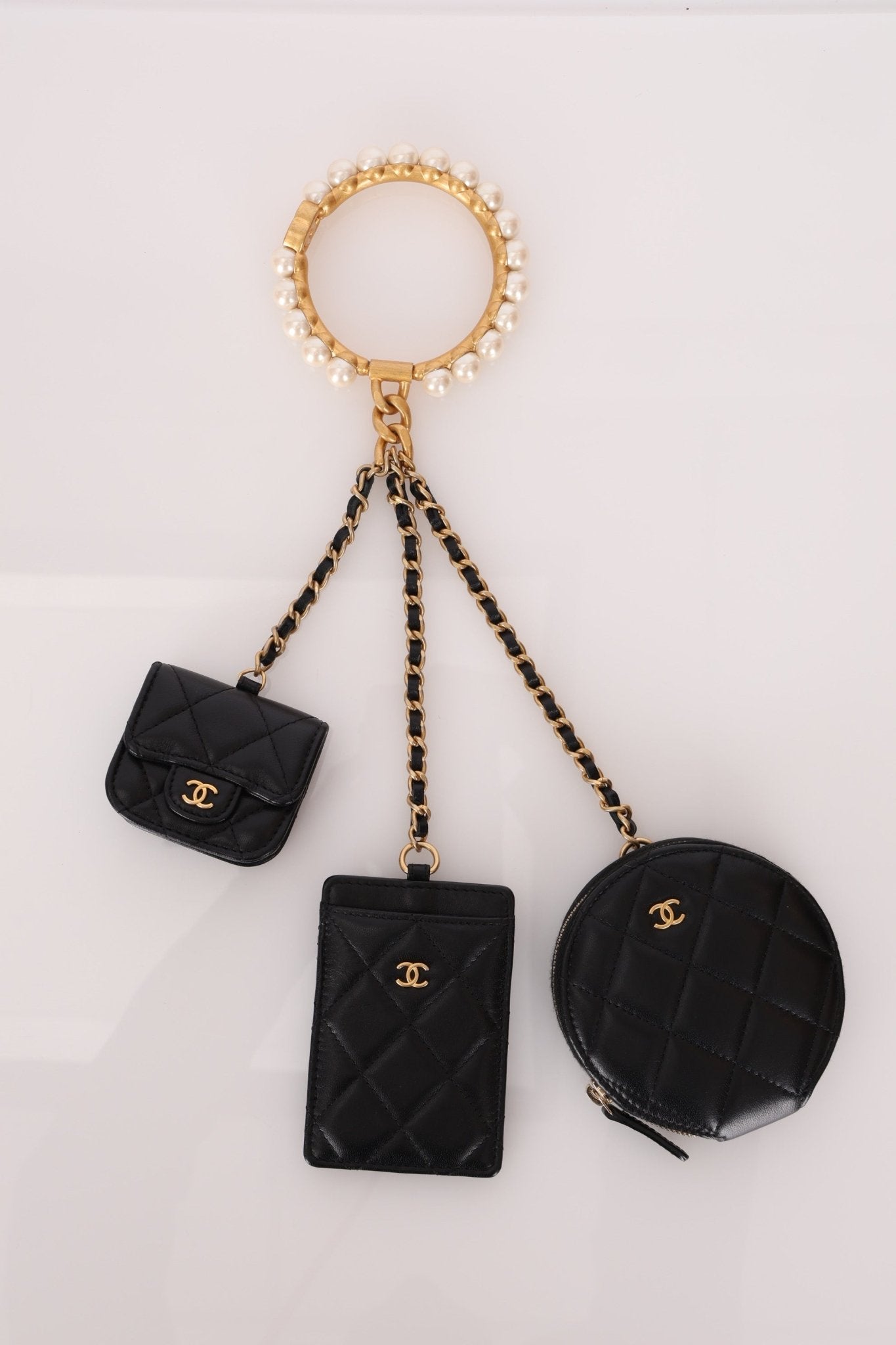 Chanel Runway Pearl Crown Trio Wristlet Multi Pouch - FashioNica