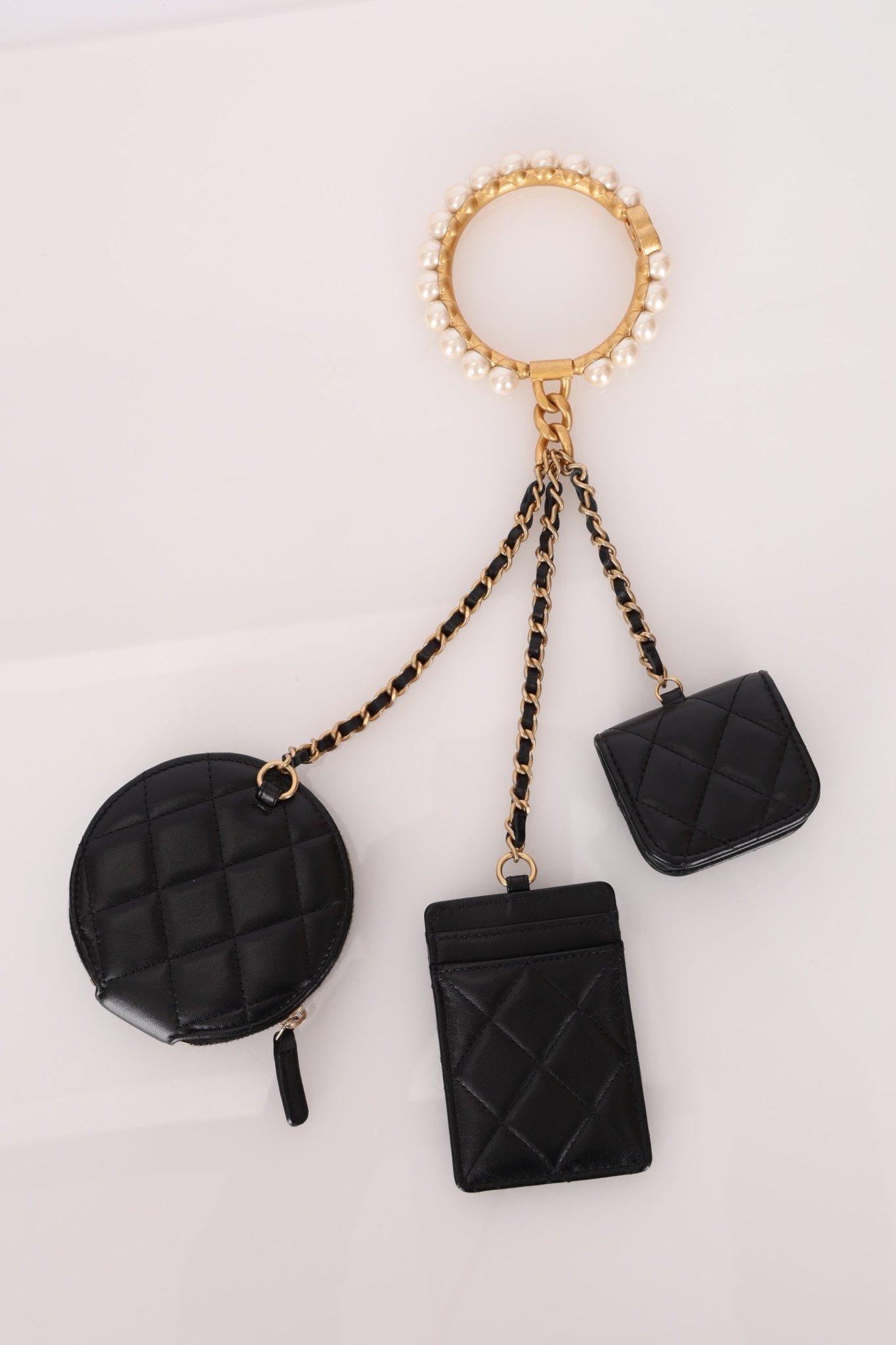 Chanel Runway Pearl Crown Trio Wristlet Multi Pouch - FashioNica