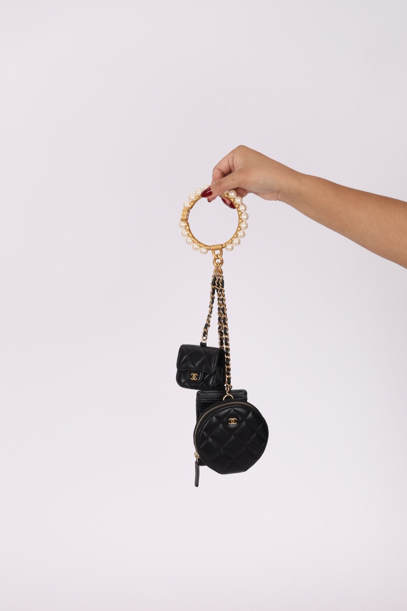 Chanel Runway Pearl Crown Trio Wristlet Multi Pouch - FashioNica