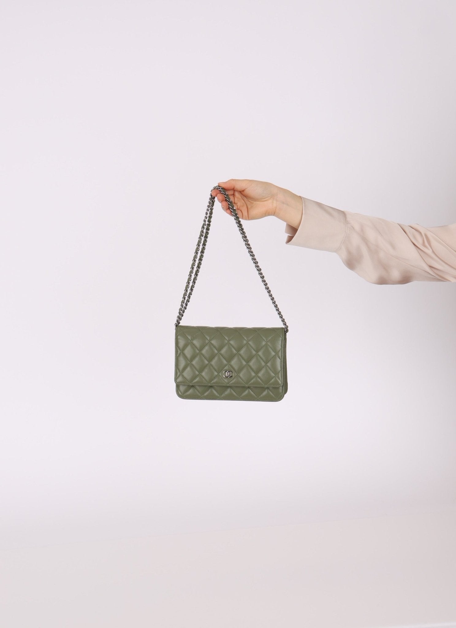 Chanel Sage Lambskin Wallet on Chain - FashioNica