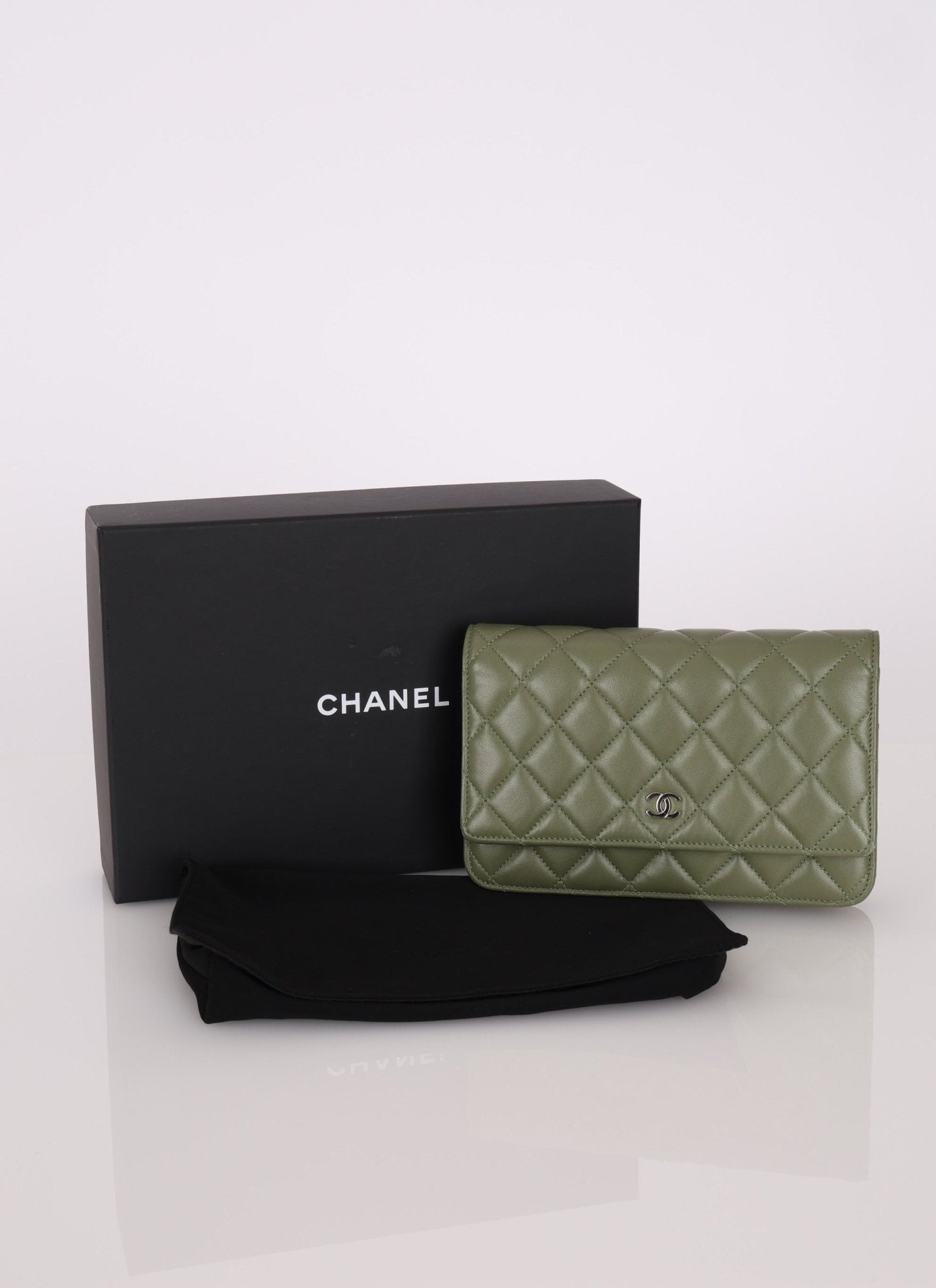 Chanel Sage Lambskin Wallet on Chain - FashioNica
