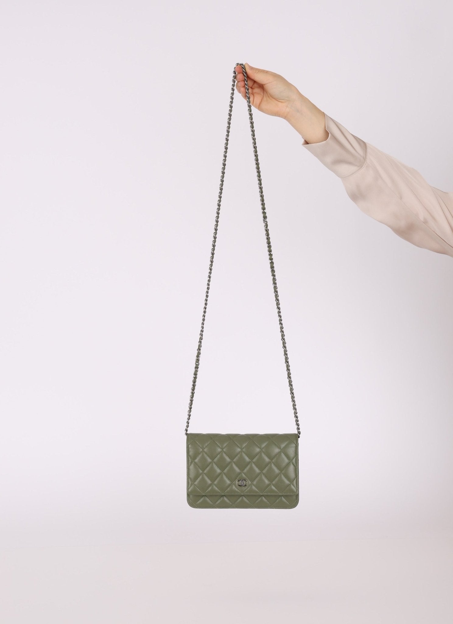 Chanel Sage Lambskin Wallet on Chain - FashioNica