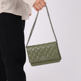 Chanel Sage Lambskin Wallet on Chain - FashioNica