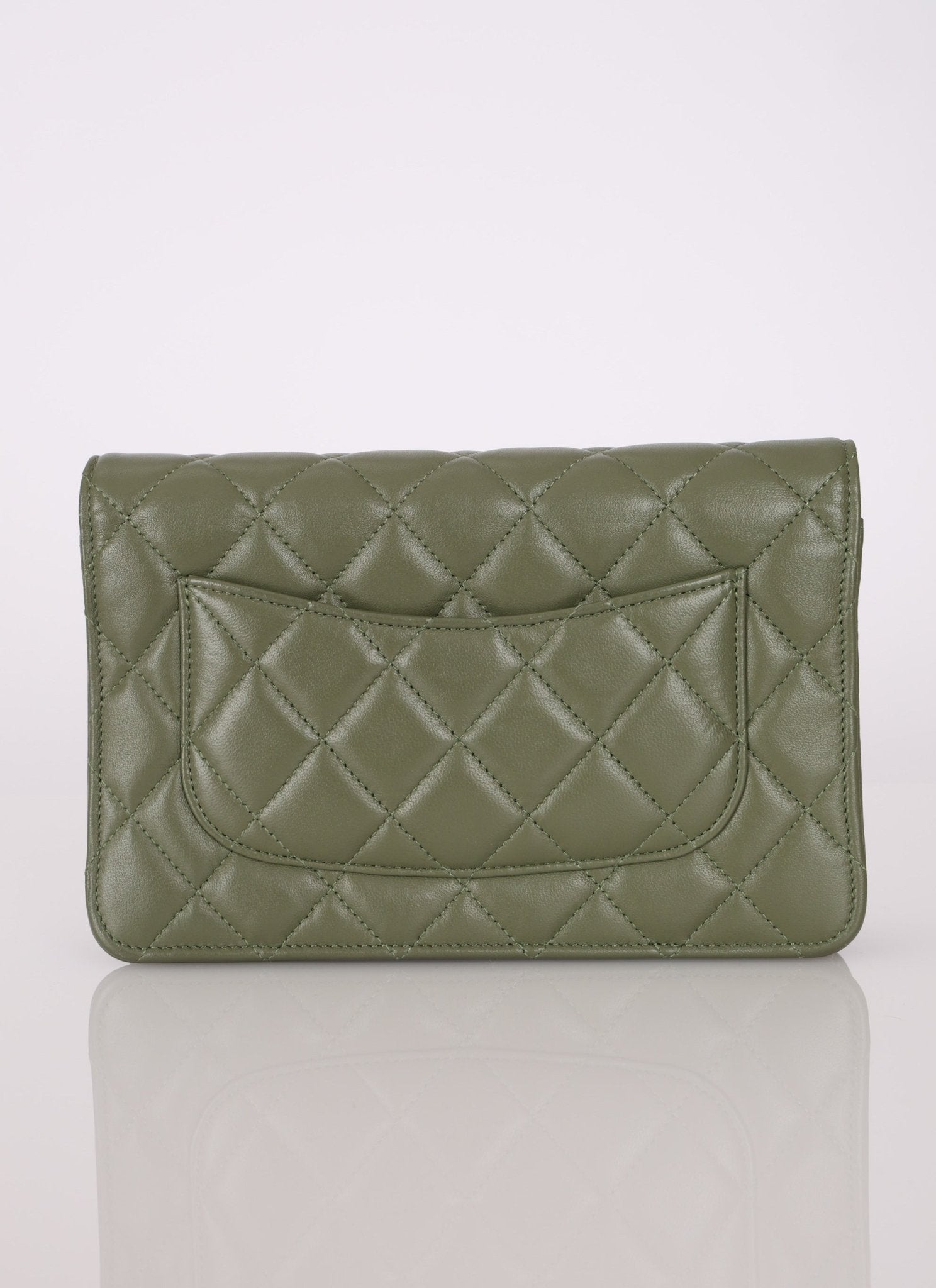 Chanel Sage Lambskin Wallet on Chain - FashioNica