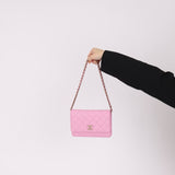 Chanel Sakura Caviar Wallet on Chain - FashioNica