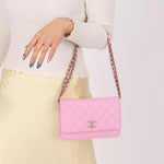 Chanel Sakura Caviar Wallet on Chain - FashioNica