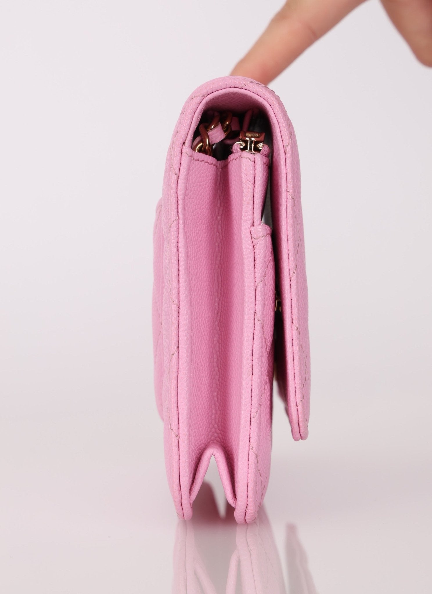 Chanel Sakura Caviar Wallet on Chain - FashioNica