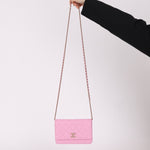 Chanel Sakura Caviar Wallet on Chain - FashioNica