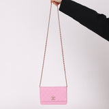 Chanel Sakura Caviar Wallet on Chain - FashioNica