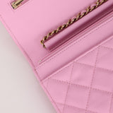 Chanel Sakura Caviar Wallet on Chain - FashioNica
