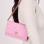 Chanel Sakura Caviar Wallet on Chain - FashioNica