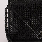 Chanel So Black Satin Crystal Studded Turnlock Wallet on Chain - FashioNica