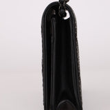 Chanel So Black Satin Crystal Studded Turnlock Wallet on Chain - FashioNica