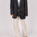 Chanel So Black Satin Crystal Studded Turnlock Wallet on Chain - FashioNica