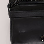 Chanel So Black Satin Crystal Studded Turnlock Wallet on Chain - FashioNica